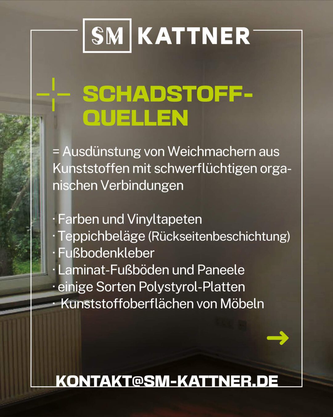 Fogging entsteht durch die Ausdünstungen von Weichmachern aus Kunststoffen mit schwerflüchtigen organischen Verbindungen.
Diese Weichmacher können zum Beispiel in Wandfarben und Tapeten, Teppichbelägen, Fußbodenkleber, verschiedenem Möbiliar sowie Laminat oder in einigen Sorten Polystyrol-Platten enthalten sein.