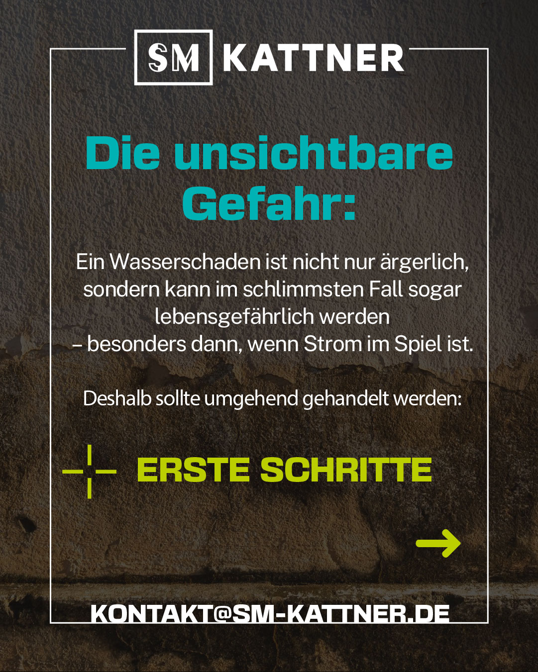 Die unsichtbare Gefahr:
Ein Wasserschaden ist nicht nur ärgerlich, sondern kann im schlimsten fall sogar lebensgefährlich werden – besonders dann, wenn Strom im Spiel ist. Deshalb sollte umgehend gehandelt werden.